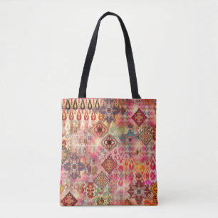 Etnisch Digitaal Abstract Naadloos Patroon Tote Bag