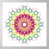etnisch floraal multicolor mandala. poster (Voorkant)