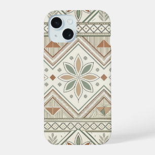 Etnisch geometrisch bloemmotief naadloos patroon iPhone 15 case