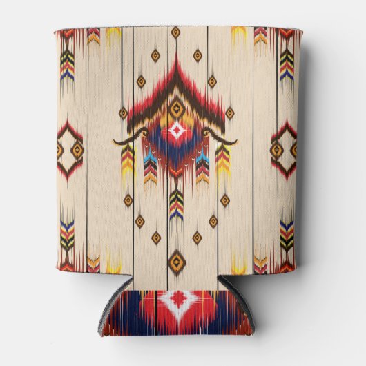 Etnisch Geometrisch Ikat Folklore Design. Blikjeskoeler (Voorkant)