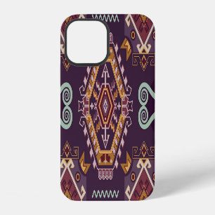Etnisch geometrisch kleurrijk naadloos ontwerp iPhone 12 hoesje