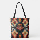 etnisch geometrisch ontwerp tote bag (Achterkant)
