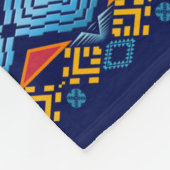 etnisch geometrisch patroon. monogram. naam. fleece deken (Hoek)