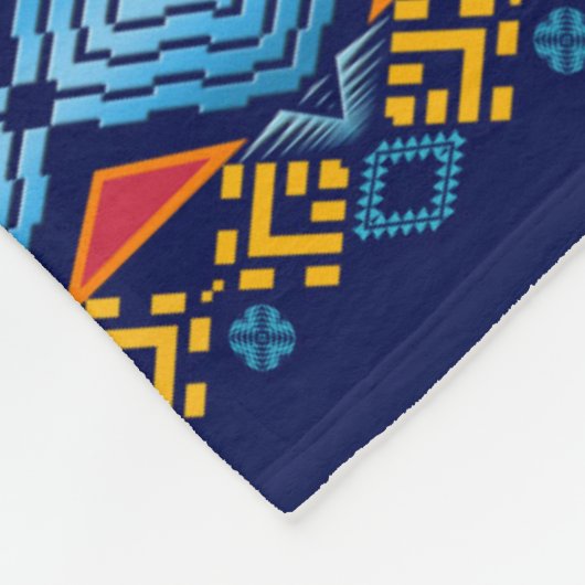 etnisch geometrisch patroon. monogram. naam. fleece deken (Hoek)