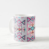 Etnisch geometrisch, waterverf stampatroon. koffiemok (Voorkant links)