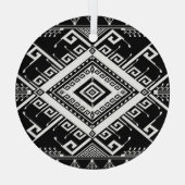 Etnisch geometrische Indiase grens, abstract. Glas Ornament (Achterkant)