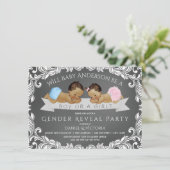 Etnisch geslacht onthullen Baby shower uitnodiging (Staand voorkant)