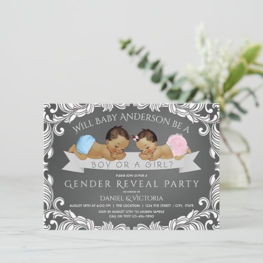 Etnisch geslacht onthullen Baby shower uitnodiging