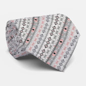 etnisch gestreept grijze roze Mexicaans-oosterse s Stropdas (Opgerold)