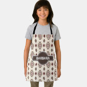 Etnisch grijs crème minimaal patroon schort (Insitu)
