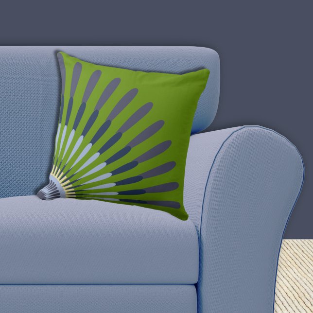 Etnisch groen en blauw kwartier ster bloem kussen (Ethnic Green And Blue Quarter Star Flower Throw Pillow)