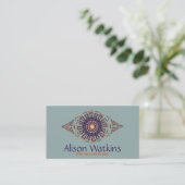 Etnisch handgetekend Ornament Visitekaartje (Staand voorkant)