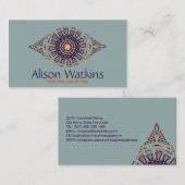 Etnisch handgetekend Ornament Visitekaartje (Voorkant / Achterkant)
