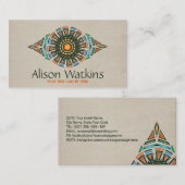 Etnisch handgetekend Ornament Visitekaartje (Voorkant / Achterkant)