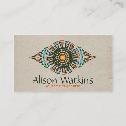 Etnisch handgetekend Ornament Visitekaartje (Voorkant)