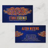 Etnisch handgetekend zon Ornament Visitekaartje (Voorkant / Achterkant)