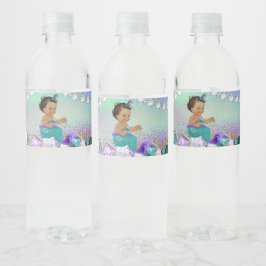 Etnisch Jewel Mermaid Baby shower Waterfles Etiket