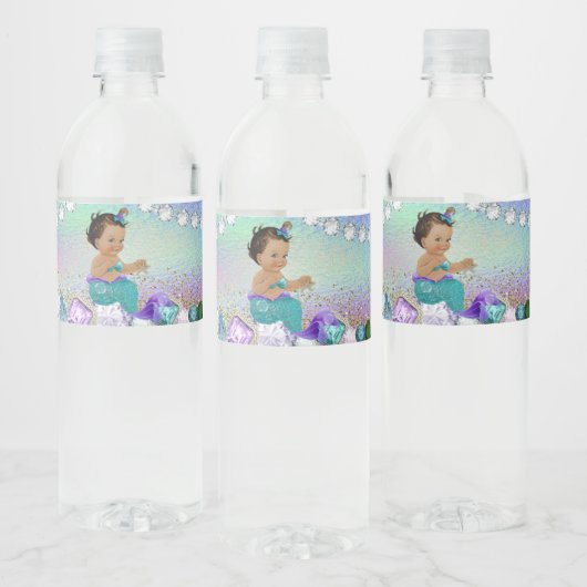 Etnisch Jewel Mermaid Baby shower Waterfles Etiket (Flessen)