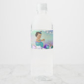 Etnisch Jewel Mermaid Baby shower Waterfles Etiket (Voorkant)