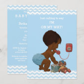  Etnisch Jongen op Telefoon Baby shower Chevrons Kaart (Voorkant / Achterkant)