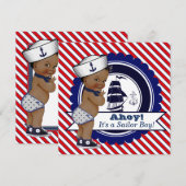 Etnisch klein zeilster nautisch Baby shower Kaart (Voorkant / Achterkant)