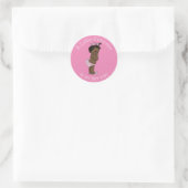  Etnisch Kleine Prinses Baby shower Roze Ronde Sticker (Tas)