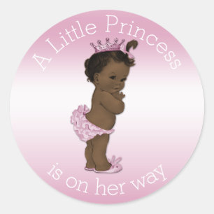  Etnisch Kleine Prinses Baby shower Roze Ronde Sticker