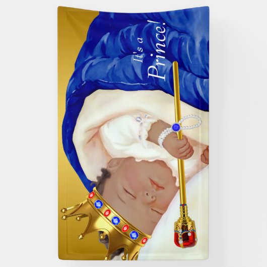 Etnisch Koninklijk Baby shower Spandoek (Verticaal)
