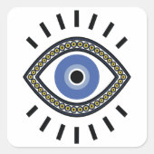 Etnisch kwaad oogbescherming amulet vierkante sticker (Voorkant)