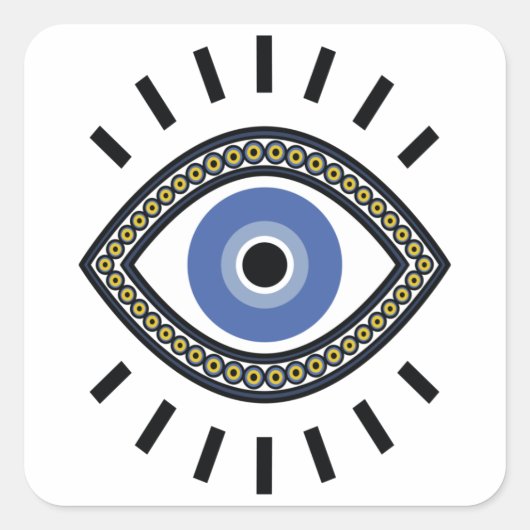 Etnisch kwaad oogbescherming amulet vierkante sticker (Voorkant)