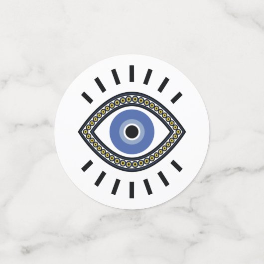 Etnisch kwaad oogbescherming, Grieks blauw oog amu Confetti (Kleine voorkant)
