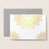 Etnisch Mandala Blauw Indisch Bruiloft Goud Folie Kaarten (Voorkant met envelop)