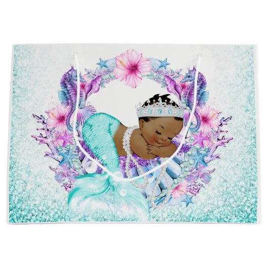 Etnisch meermin Baby shower Groot Cadeauzakje (Voorkant)