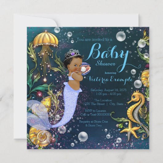 Etnisch meermin Baby shower Kaart (Voorkant)