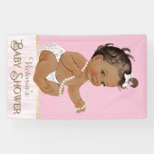 Etnisch Meisje Baby shower Spandoek (Horizontaal)