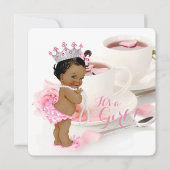 Etnisch Meisje Baby shower Tea Party Kaart (Voorkant)