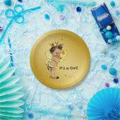 Etnisch Meisje Bijen Baby shower Papieren Bordje (Feest)