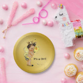 Etnisch Meisje Bijen Baby shower Papieren Bordje (Feest)