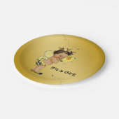 Etnisch Meisje Bijen Baby shower Papieren Bordje (Gekanteld)