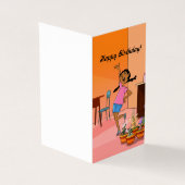 Etnisch Meisje met Vlechten (sinaasappel 2) Verjaa Kaart (Buitenkant)