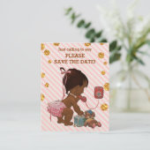 Etnisch meisje op Stippen met telefoonstrepen spar Save The Date (Staand voorkant)