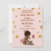 Etnisch meisje op Stippen met telefoonstrepen spar Save The Date (Achterkant)