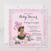 Etnisch Meisje Pearl High Heel Shoe Baby shower Kaart (Achterkant)