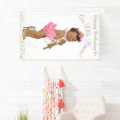 Etnisch Meisje Prinses Verjaardagsfeest Spandoek (Insitu)