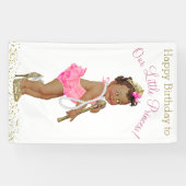 Etnisch Meisje Prinses Verjaardagsfeest Spandoek (Horizontaal)