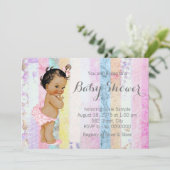 Etnisch meisje Rainbow Baby shower Kaart (Staand voorkant)