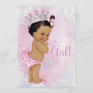 Etnisch Meisje Winter Wonderland Baby shower Kaart
