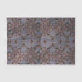 Etnisch Mozaïek Kaleidoscopisch Patroon in Aardton Tissuepapier (Voorkant)