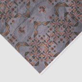 Etnisch Mozaïek Kaleidoscopisch Patroon in Aardton Tissuepapier (Detail)