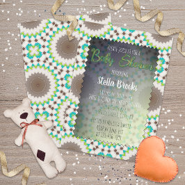 Etnisch mozaïekgenderneutraal Baby shower Kaart